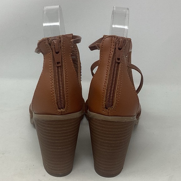 Merona Kerina Cognac Braided Heel Sandals Women's Size 8 - Picture 5 of 9